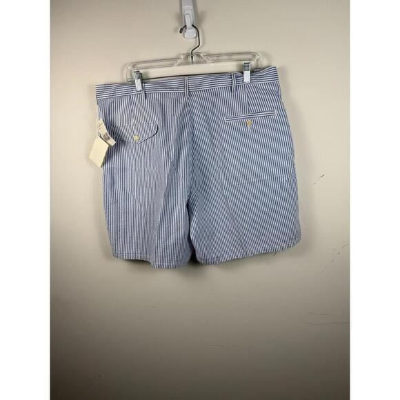 NWT Polo Ralph Lauren Made in USA Seersucker Blue Striped Chino Shorts Sz 38 - Picture 4 of 6